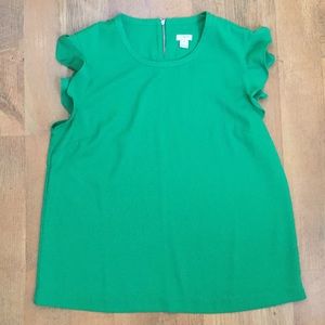 J Crew Ruffle Sleeve Top - Size 14